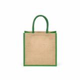 Vue 3 de Sac de courses Nuptse en jute. Poignées de 34 cm