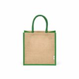 Vue 2 de Sac de courses Nuptse en jute. Poignées de 34 cm