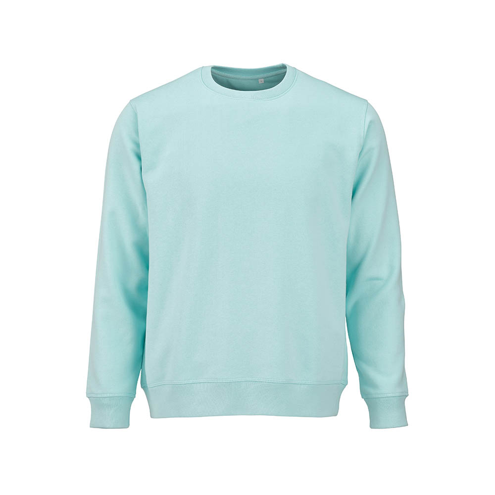 Sweat unisexe Waikiki à col rond. Coton bio et rPET. 300g/m²