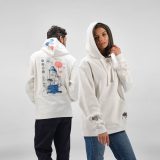 Vue 7 de Sweat Tulum à capuche. Coton bio, rCotton et rPET. Fabriqué au Portugal.