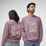 Vue 4 de Sweat Capri mixte à col rond en french terry. 100% coton bio