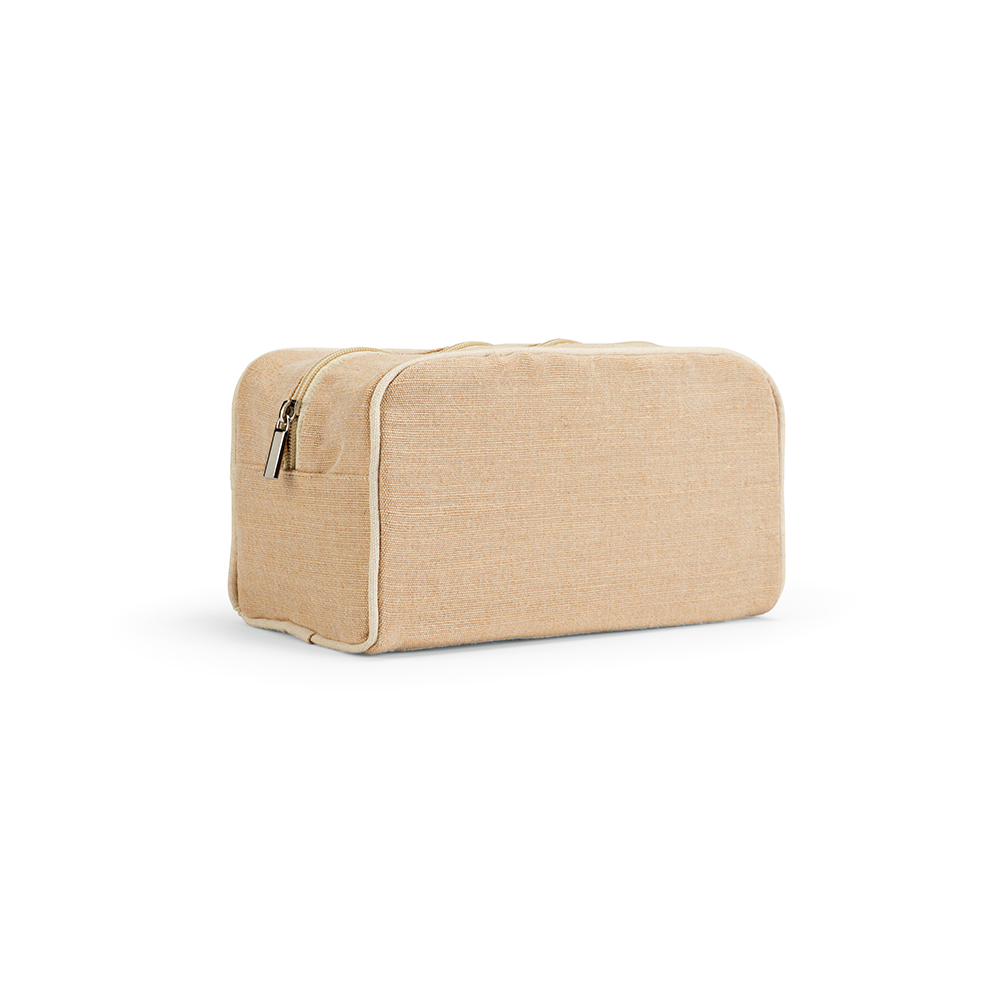 Trousse de toilette Rio 3,3L en jute 260g, avec fermeture Zip
