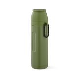 Vue 1 de Thermos Loire inox 810 ml. 2 gobelets et mousqueton