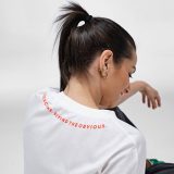 Vue 4 de T-shirt oversize Paloma en jersey. 100% coton bio. Fabriqué au Portugal