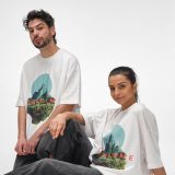 Vue 5 de T-shirt oversize Paloma en jersey. 100% coton bio. Fabriqué au Portugal