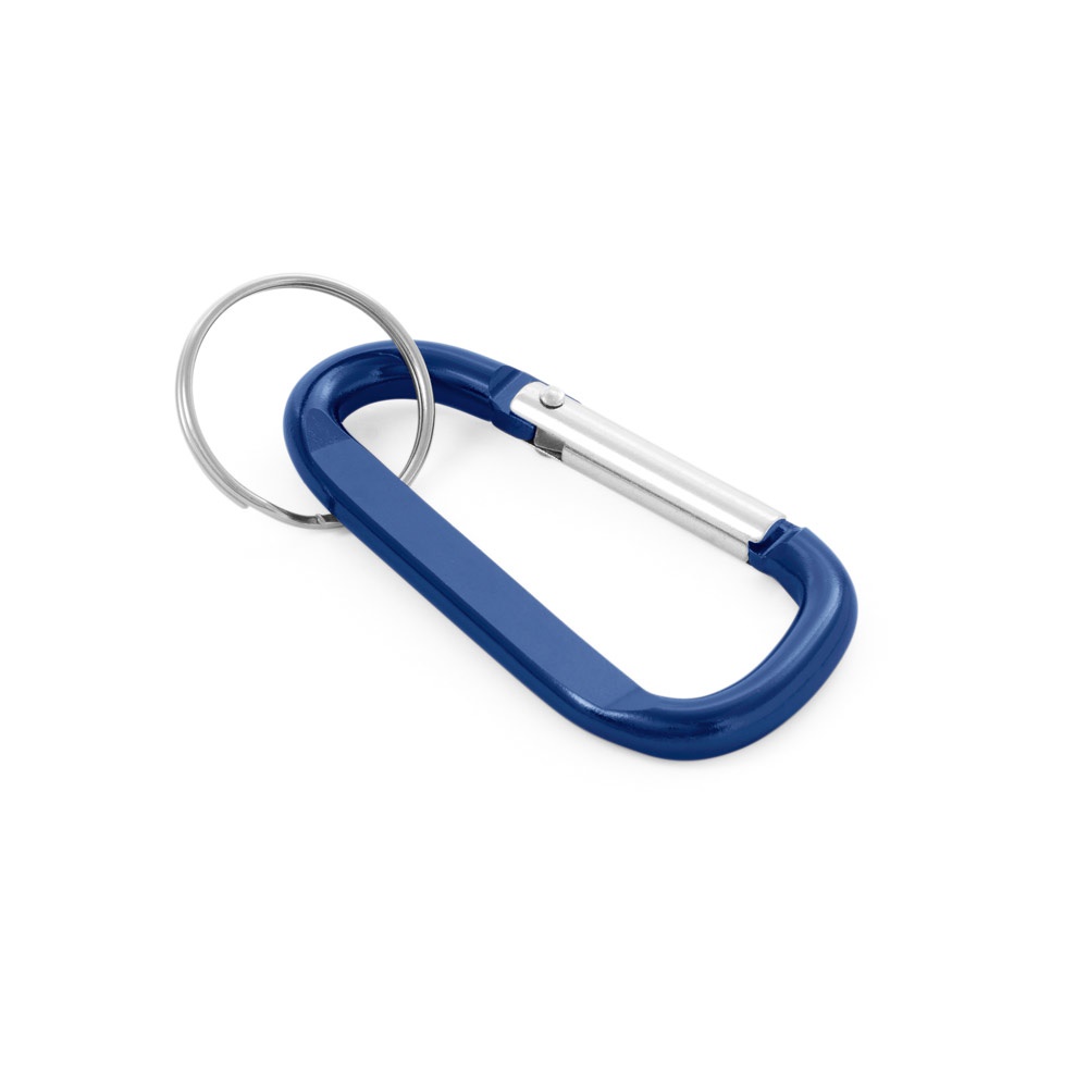 MATTHEW. Mousqueton en aluminium avec anneau porte-clé