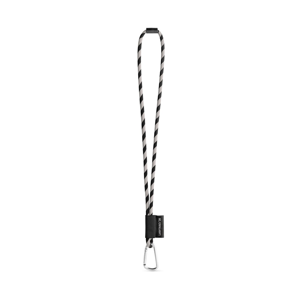 75089. SET Lanyard TUBE Long (Ø 7 mm) avec mousqueton en forme de D de 55 mm et fermoir de sécurité Ø 7 mm