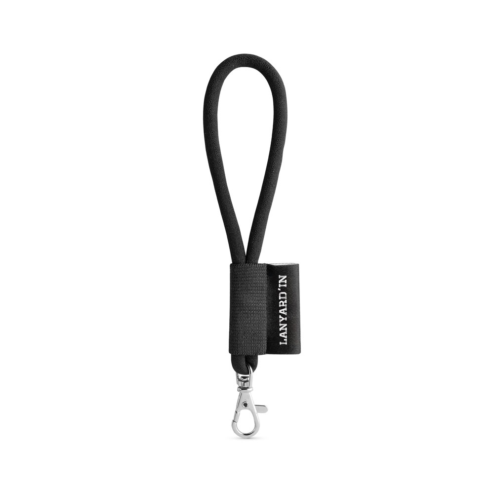 75090. SET Lanyard TUBE Short (Ø 7 mm) avec mousqueton à doigt de 9 mm