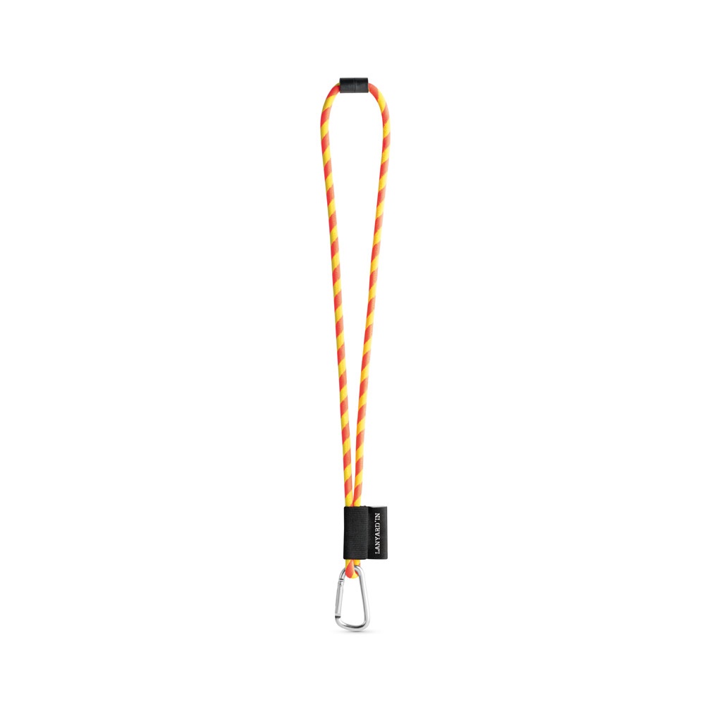 SET Lanyard TUBE Long (Ø 7 mm) avec mousqueton en forme de D de 55 mm et fermoir de sécurité Ø 7 mm
