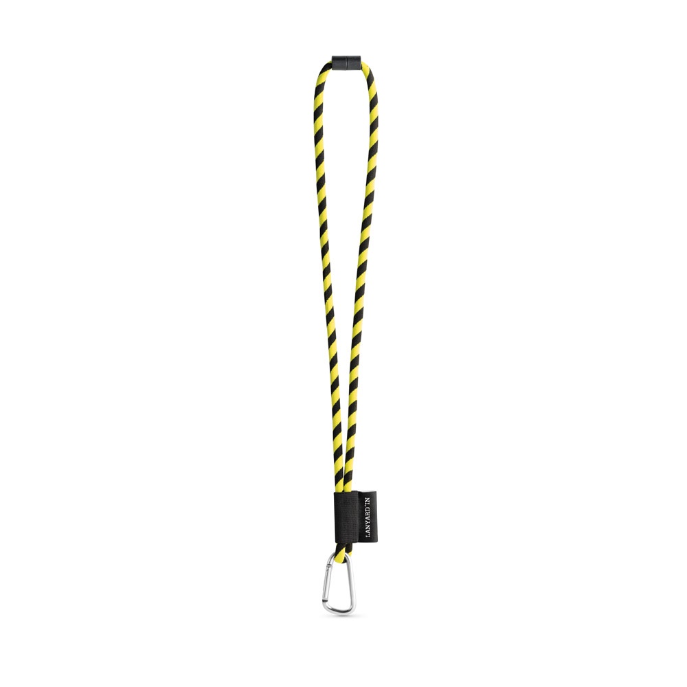 SET Lanyard TUBE Long (Ø 7 mm) avec mousqueton en forme de D de 55 mm et fermoir de sécurité Ø 7 mm