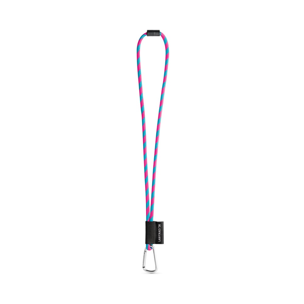 SET Lanyard TUBE Long (Ø 7 mm) avec mousqueton en forme de D de 55 mm et fermoir de sécurité Ø 7 mm