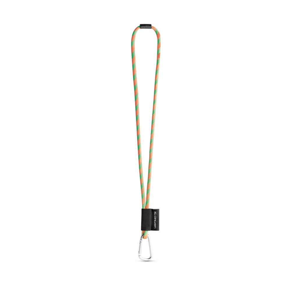 SET Lanyard TUBE Long (Ø 7 mm) avec mousqueton en forme de D de 55 mm et fermoir de sécurité Ø 7 mm