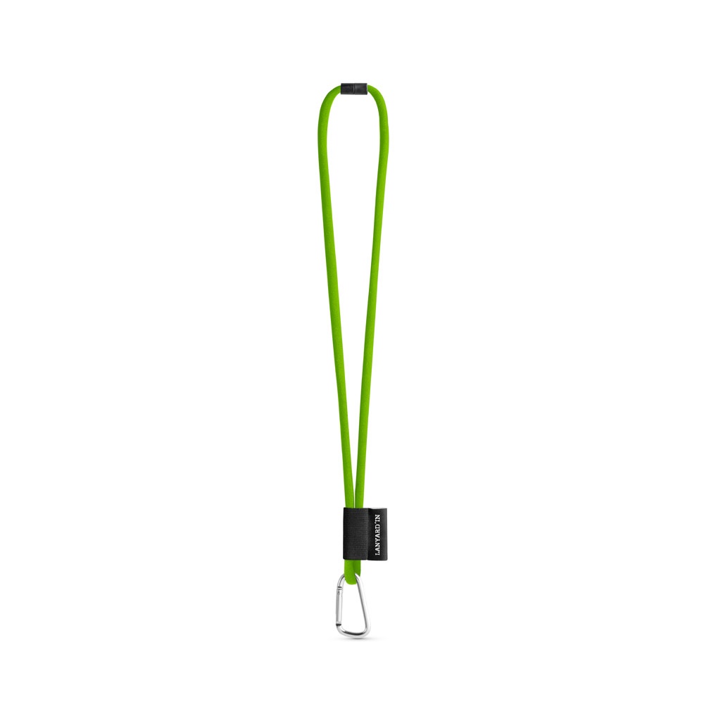 SET Lanyard TUBE Long (Ø 7 mm) avec mousqueton en forme de D de 55 mm et fermoir de sécurité Ø 7 mm