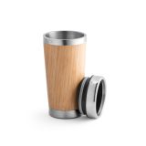 Vue 3 de PIETRO. Tasse de voyage 500mL en babou et acier inox