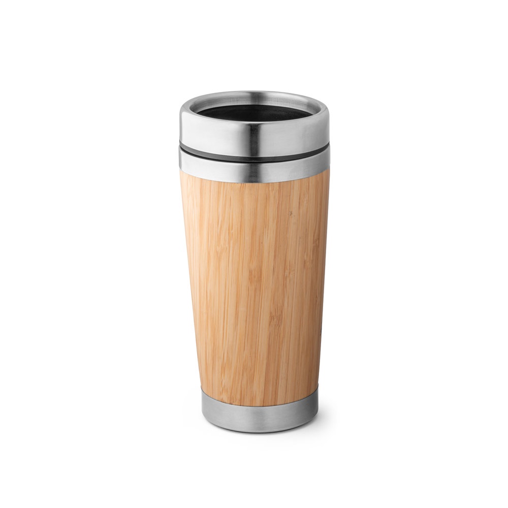 PIETRO. Tasse de voyage 500mL en babou et acier inox