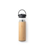 Vue 8 de LAVER. Bouteille thermos 440mL en bambou, acier inox et PP