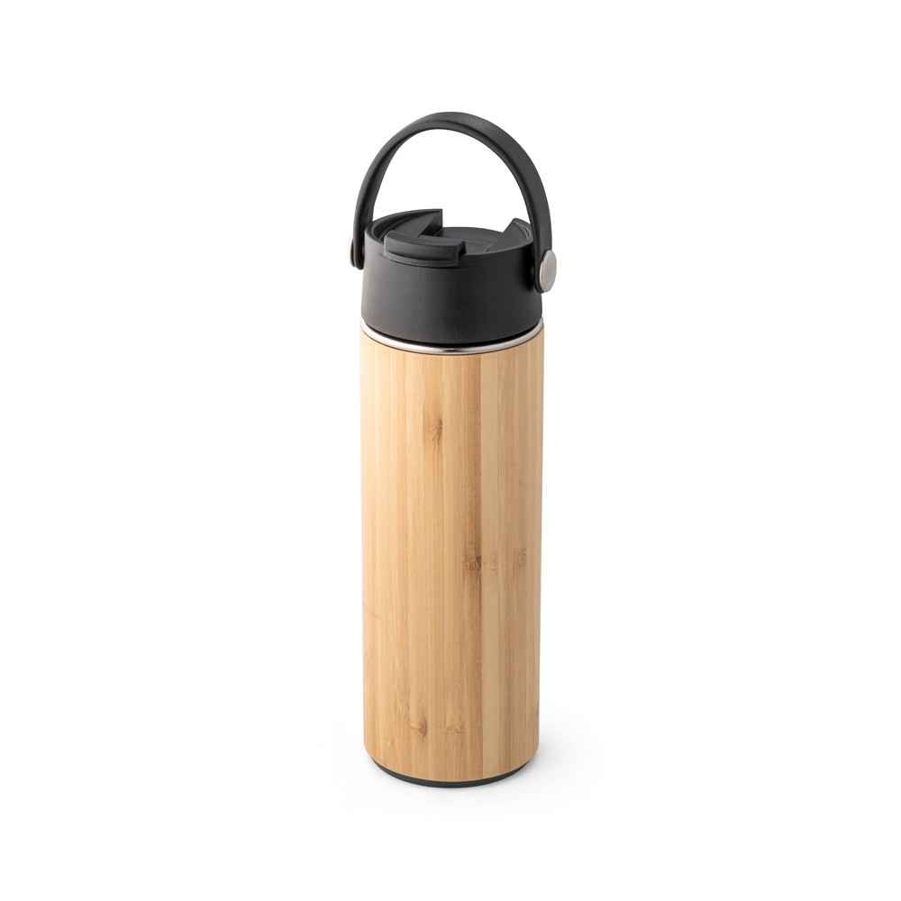 LAVER. Bouteille thermos 440mL en bambou, acier inox et PP