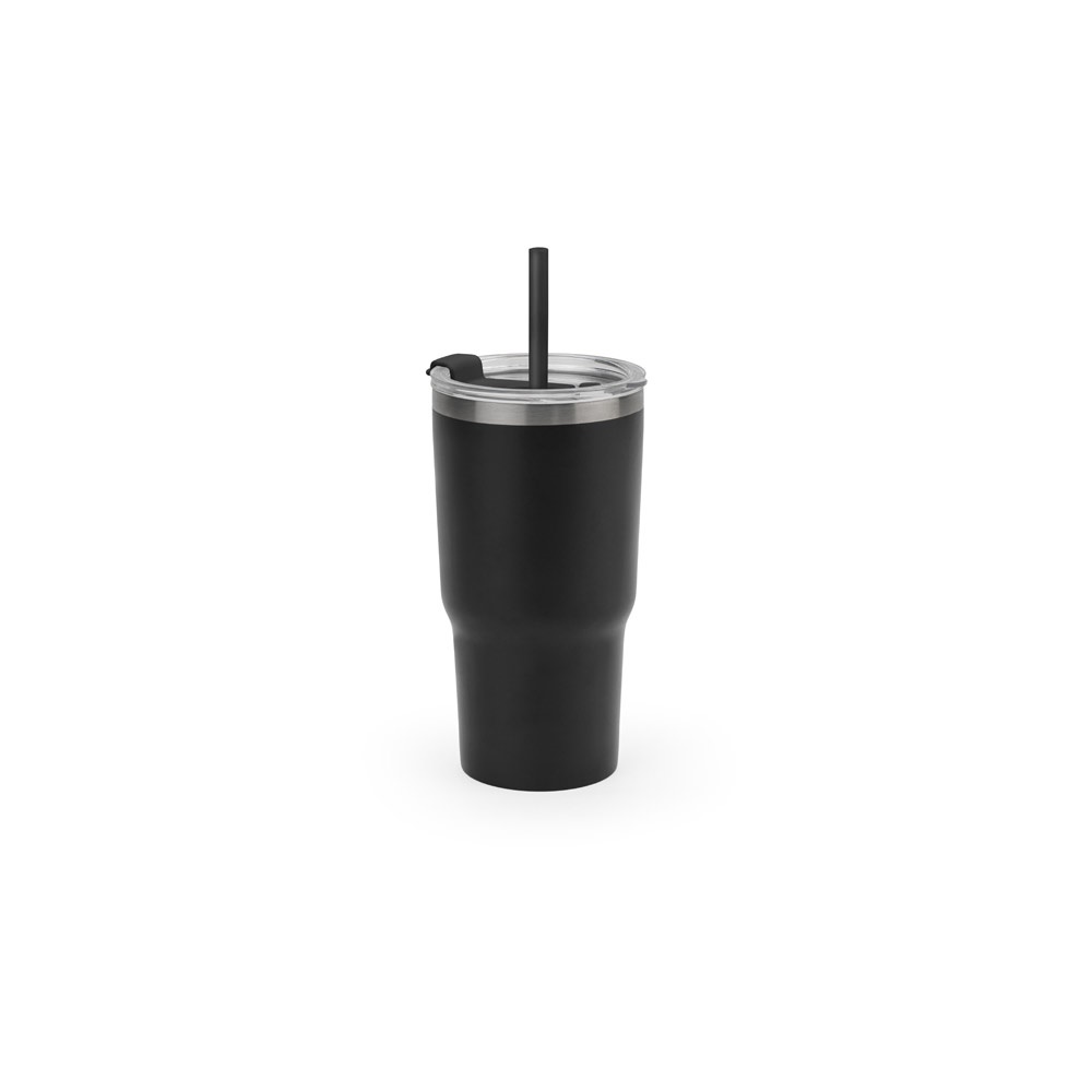 JOYNER M. Gobelet de voyage compact en acier inoxydable (91% recyclé) avec double paroi isolée sous vide et finition mate 600 mL