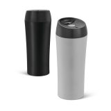 Vue 3 de MONARDA. Mug de voyage 470mL en acier inox et PP