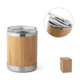 Vue 2 de LYCKA. Tasse 350mL en bambou et acier inox