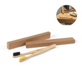 Vue 3 de DELANY. Brosse à dents avec corps en bambou et dents en nylon