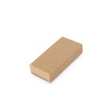 Vue 4 de RAVEN. Porte-clés de forme rectangulaire en métal et pet recyclé (30% recyclé)
