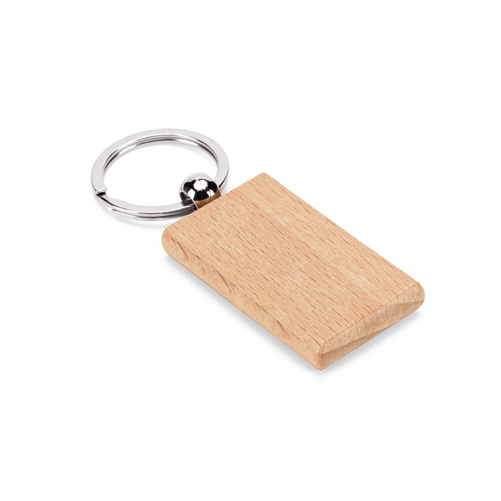 STEWIE. Porte-clés rectangulaire en bois de hêtre