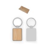 Vue 2 de GASTON RECTANGULAR. Porte-clés rectangulaire en zinc et bambou