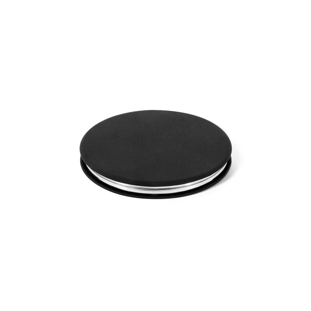 FREYA. Miroir rond double face avec extérieur en PU mat