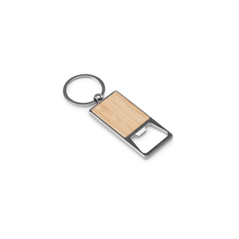 SYLVESTER. Porte-clés rectangulaire en fer avec décapsuleur