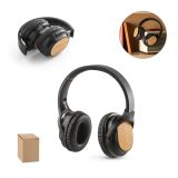 Vue 2 de GOULD. Casque sans fil pliable avec autonomie de 4 heures en bambou et ABS
