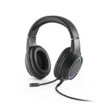 Vue 1 de Thorne Headset RGB. Écouteurs gaming avec câble, microphone et lumières LED RVB en ABS