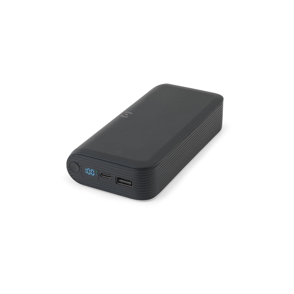 BECKER 20. Batterie nomade de 20 000 mAh en ABS recyclé (100 % rABS) avec chargeur sans fil ultrarapide de 15 W