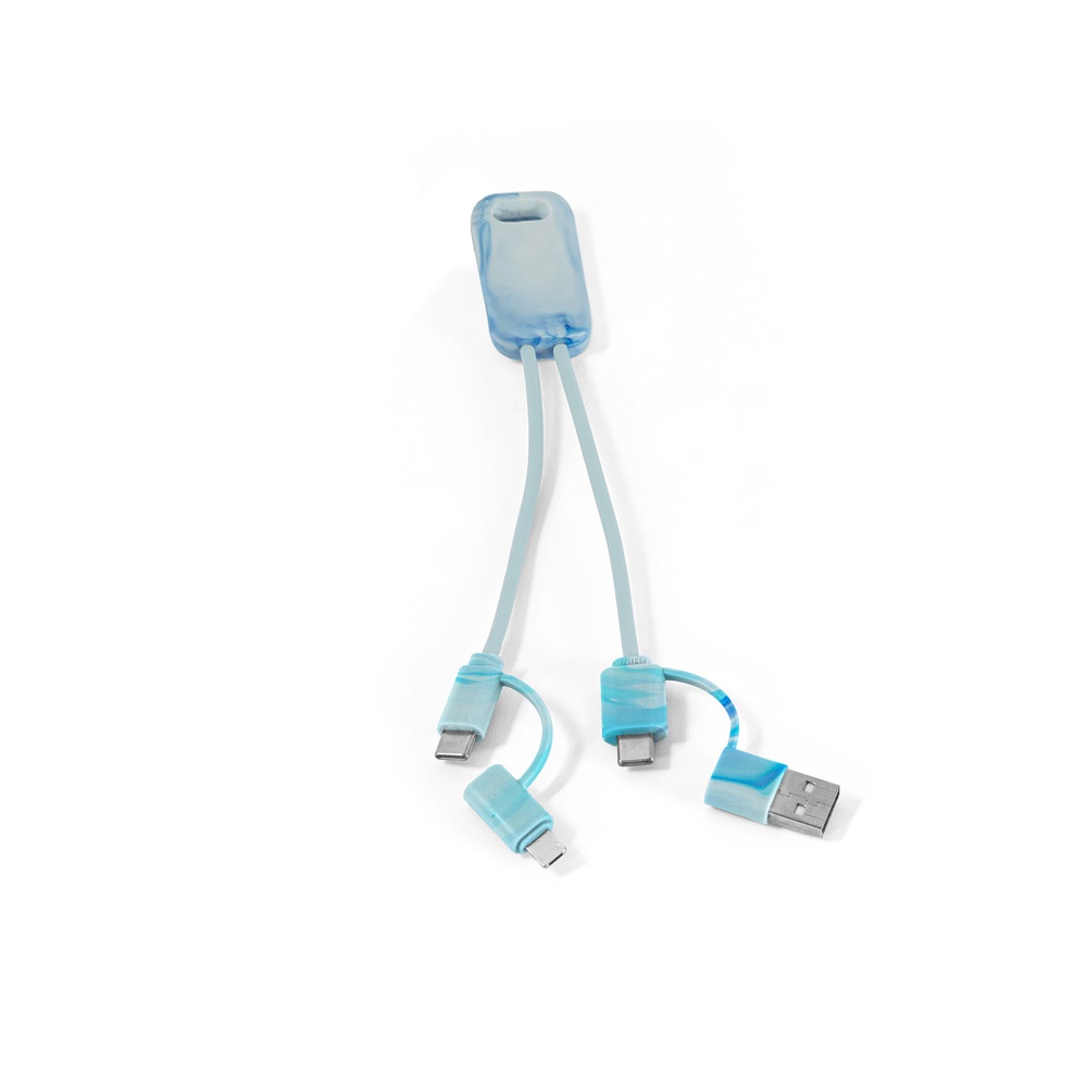 BERNERS. Câble USB 6-en-1 ultra-rapide en PET recyclé (100 % rPET)