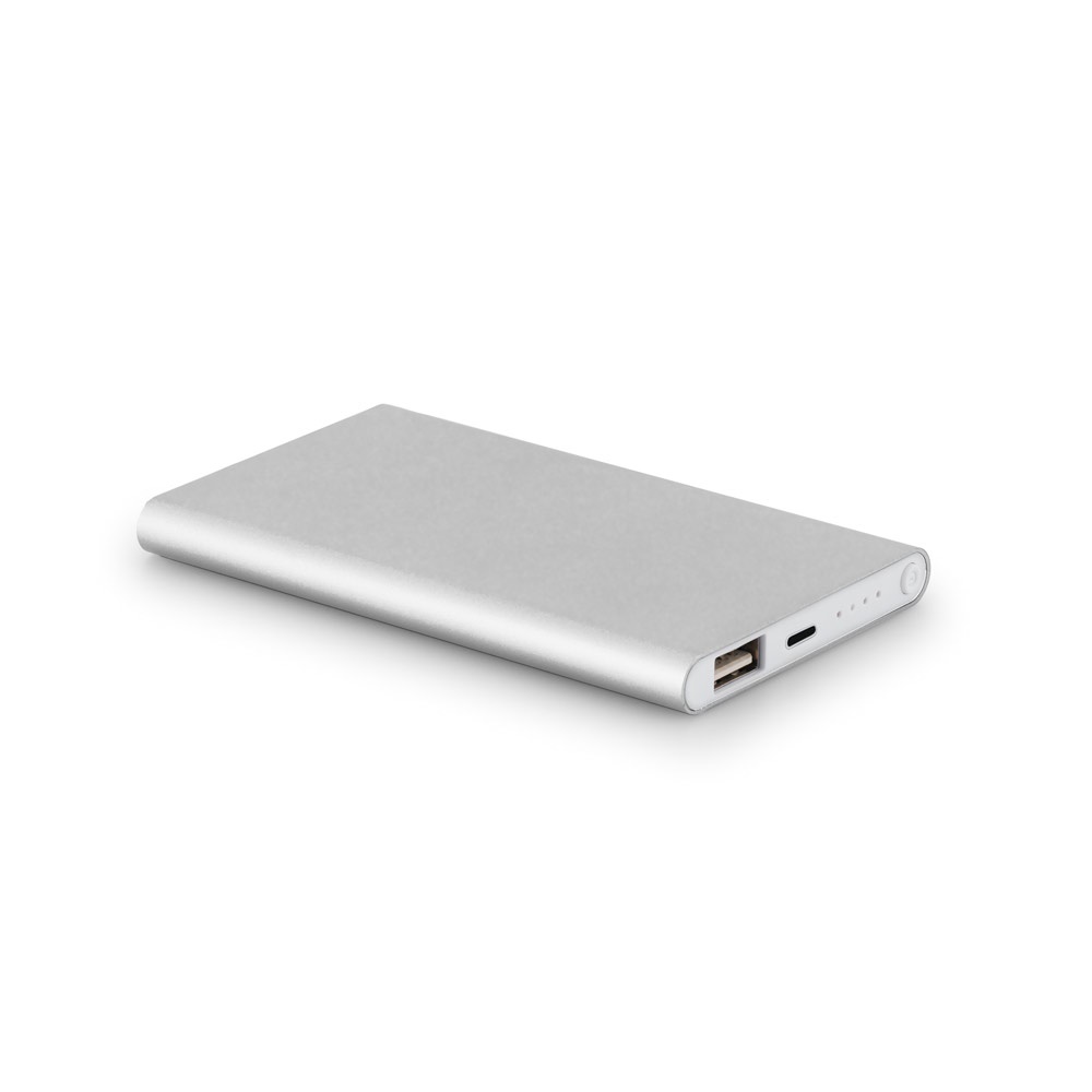 MARCET. Power bank Slim de 4 000 mAh en ABS recyclé (70 % rABS) et aluminium recyclé (30 % rAL)