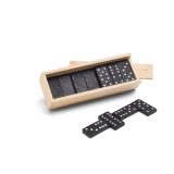 Vue 3 de MIGUEL. Jeu de dominos dans une boîte en bois avec couvercle