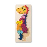 Vue 8 de DIPLODOCO. Puzzle en forme de dinosaure en contreplaqué de pin