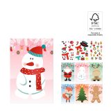 Vue 2 de GLIMN. Set de six feuilles avec figurines de Noël et 3 feuilles d'autocollants