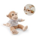 Vue 2 de MONKY. Peluche en polyester, en forme de singe, avec t-shirt