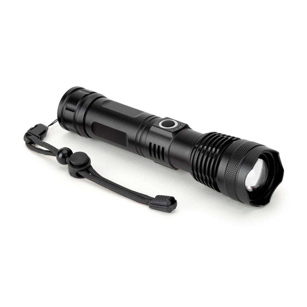 YVIAN. Lampe torche rechargeable de 10 W en aluminium (100% rAL)