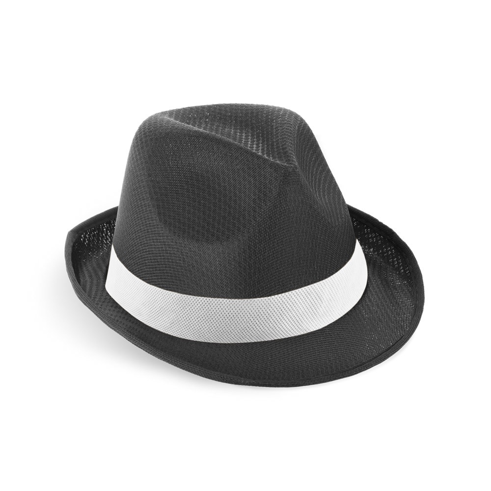 MANOLO POLI. Chapeau en PP avec ruban en polyester blanc