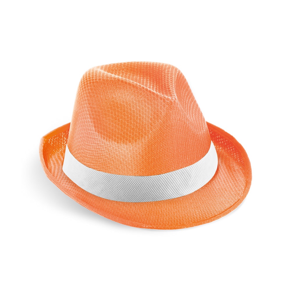 MANOLO POLI. Chapeau en PP avec ruban en polyester blanc
