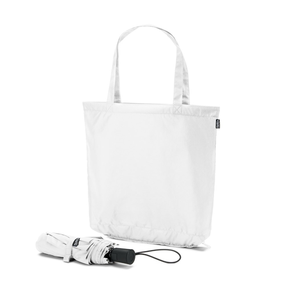 SKYLAR. Parapluie 2 en 1 avec sac shopping en polyester recyclé inclus