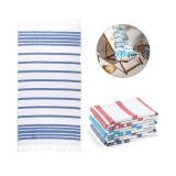 Vue 4 de SARDENHA. Serviette de plage en coton (70% recyclé) et polyester (30% recyclé) (180 g/m²)
