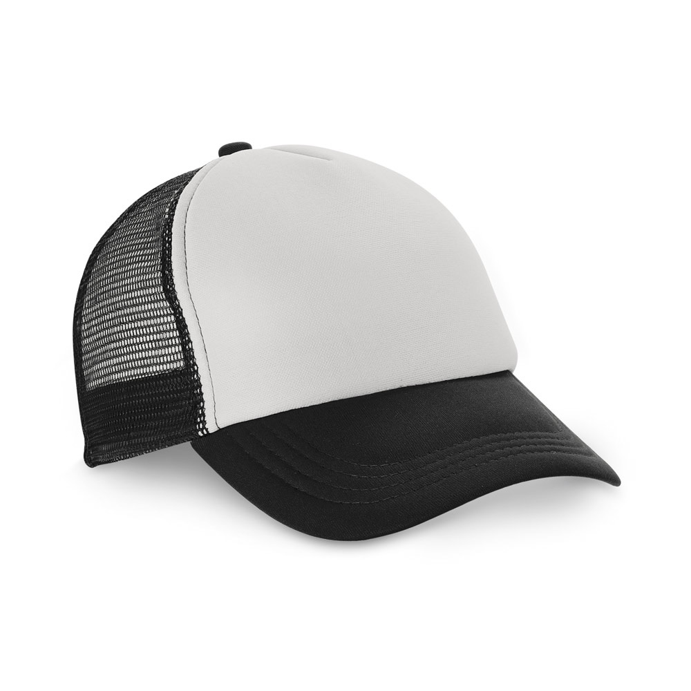 NICOLA. Casquette en polyester et filet (150 g/m²)