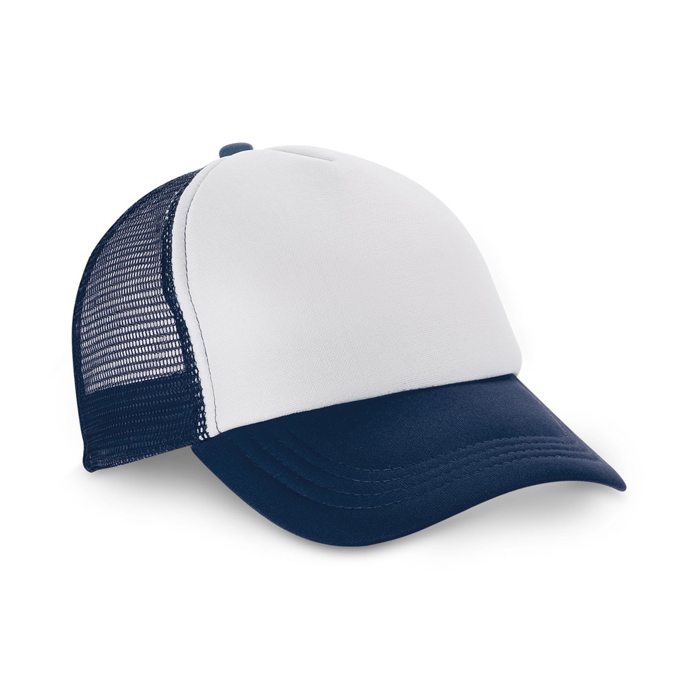 NICOLA. Casquette en polyester et filet (150 g/m²)