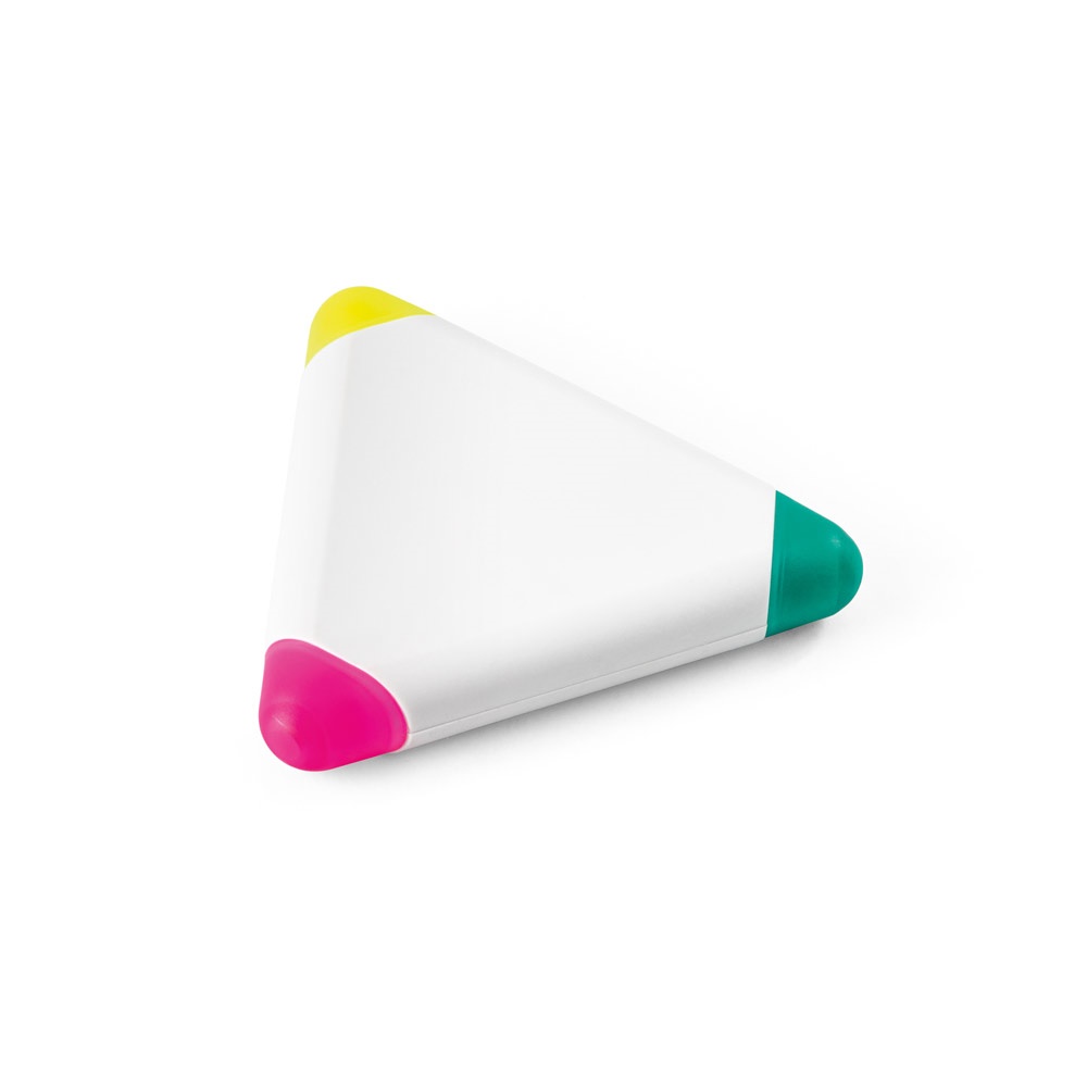 TRIAN. Surligneur en PP en forme de triangle avec 3 couleurs