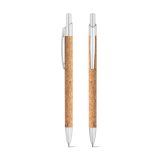 Vue 2 de NATURA. Stylo en liège et aluminium recyclé (100 % rAL) avec clip