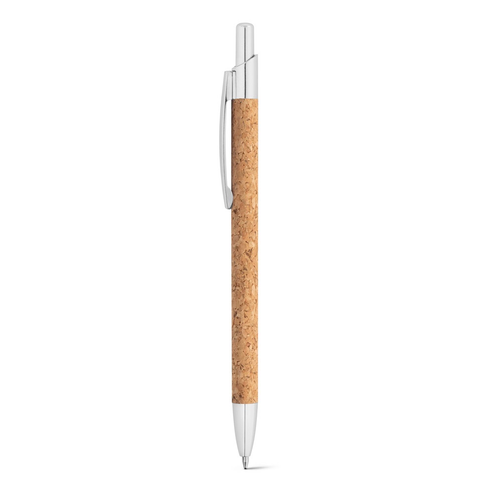 NATURA. Stylo en liège et aluminium recyclé (100 % rAL) avec clip