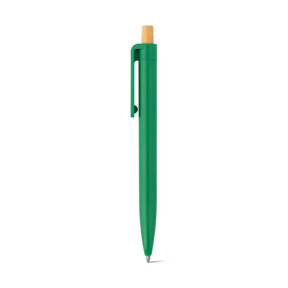 ZARA. Stylo à bille en ABS recyclé (100% rABS) avec bouton en bambou